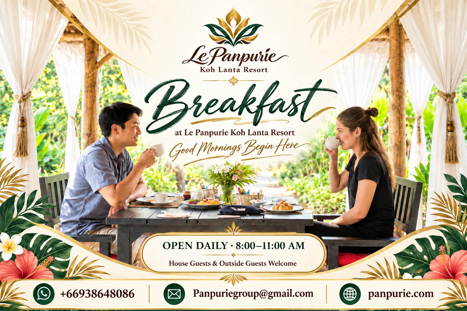 best breakfast Koh Lanta, brunch Klong Khong, coffee shop Koh Lanta, garden cafe near beach Koh Lanta, all day breakfast Koh Lanta