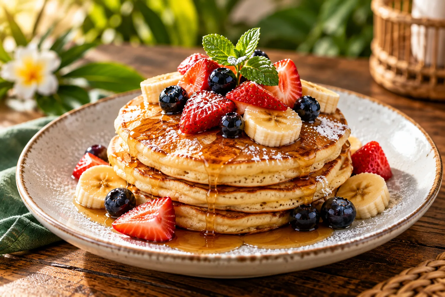 Pancakes at Panpurie Little Garden Cafe, Koh Lanta